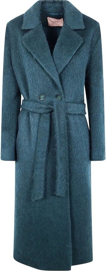 Tokito Faux Fur Collar Wrap Coat Blush Marle ShopStyle
