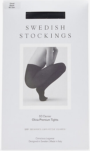 Swedish Stockings Womens Black Olivia Premium Stretch-Woven Tights Xl