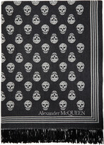Thumbnail for your product : Alexander McQueen Grey & White Skull Biker Blanket