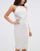 Thumbnail for your product : ASOS DESIGN Sheer And Solid Lace Midi Pencil Dress