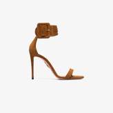 Thumbnail for your product : Aquazzura Brown Casablanca 110 Suede Sandals