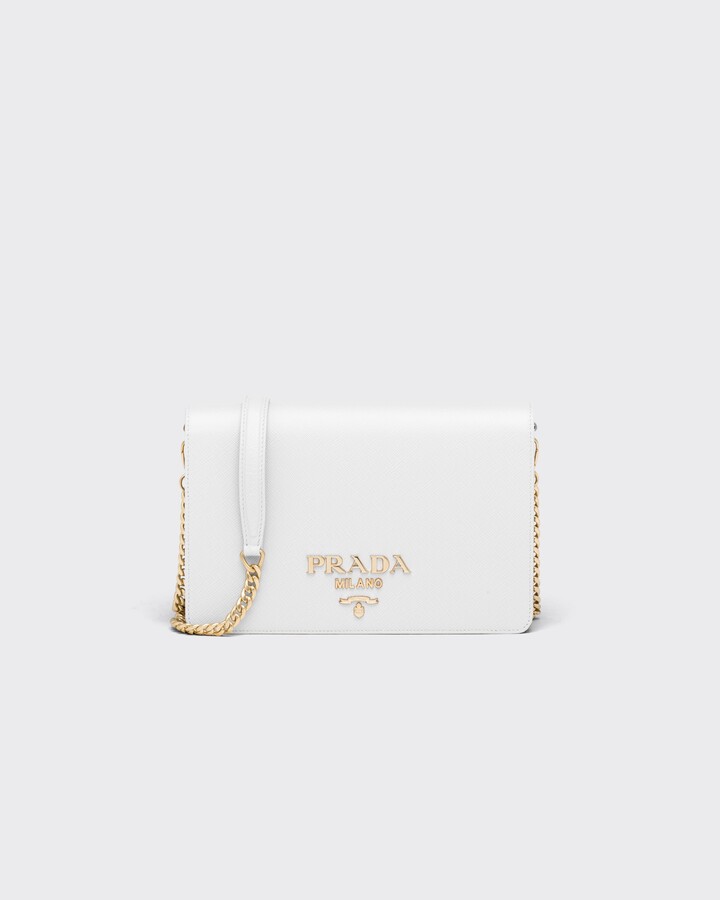 Prada Chain Flap Bag Saffiano Leather Small Pink 1819541