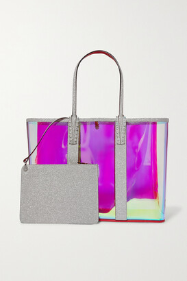 Christian Louboutin Cabata Spiked Pvc And Glittered-leather Tote - Clear