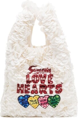 Anya Hindmarch Love Hearts embroidered tote bag