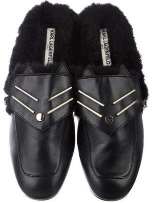 Karl Lagerfeld Paris Leather Embellished Mules