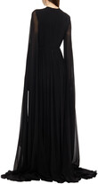 Thumbnail for your product : Elie Saab Cape-effect Embellished Tulle-paneled Silk-blend Gown