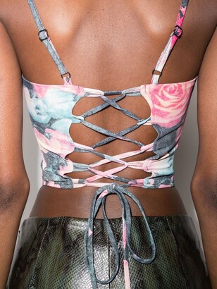 Miaou Venus floral-print corset