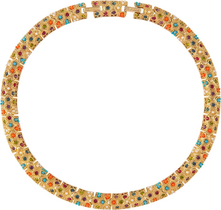 Susan Caplan Vintage 1980s Vintage D Orlan Colourful Swarovski Crystal Collar