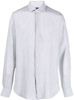 Thumbnail for your product : Dell'oglio Striped Button-Up Linen Shirt