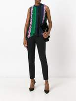 Thumbnail for your product : Versace open embroidery stripe tank top