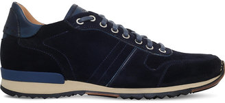 Magnanni Stitched suede trainers