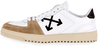 Off-White Men's 70's Leather & Suede Low-Top Sneakers, White/Black