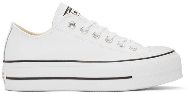 converse white shoes leather