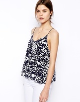 Thumbnail for your product : ASOS Swing Cami Top in Blurred Animal - Navy