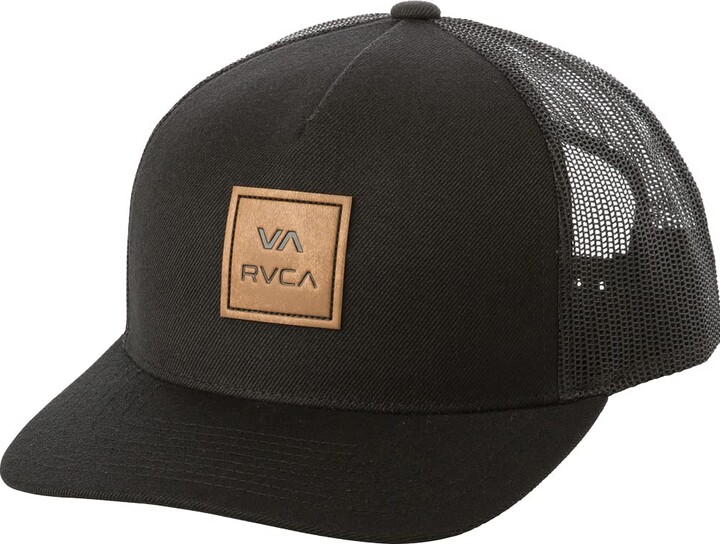 RVCA Mens Trucker Hats - VA ATW Curved Brim Trucker (Black