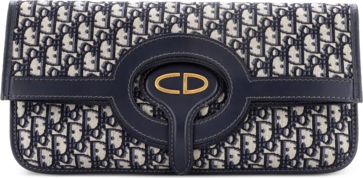 Christian Dior Pre-Owned Fold Over Oblique Canvas clutch bag