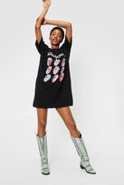 Thumbnail for your product : Nasty Gal Womens The Rolling Stones Graphic Band Tee Dress - Black - 6
