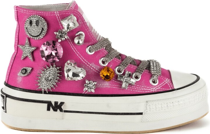 Keith Scarrott Shoes Pink Sorriso Embellished Hi-Top