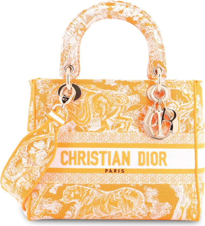 Christian Dior Pre-Owned Toile de Jouy Lady D-Lite Bag Embroidered Canvas tote bag
