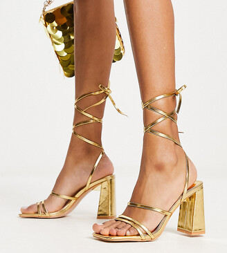 Wide Fit Gold Shoes | ShopStyle UK