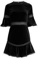 Thumbnail for your product : Alice + Olivia Doloris Embroidered Velvet Mini Dress