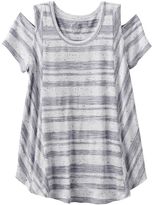 Thumbnail for your product : Girls 7-16 SO® Cold Shoulder Short Sleeve Curved Hem Tee