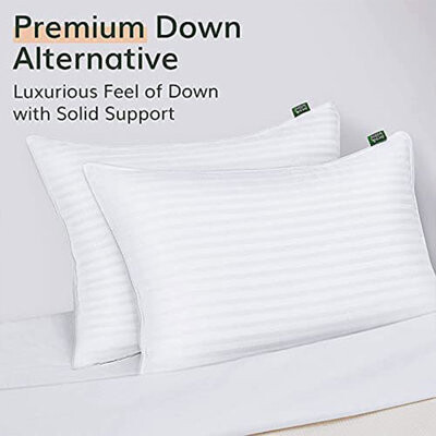 Fern & Willow Luxury Down Alternative Plush Adjustable Fill Pillow, King, 2 Pack