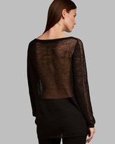 Thumbnail for your product : Halston Top - Boat Neck Mesh Stitch Detail