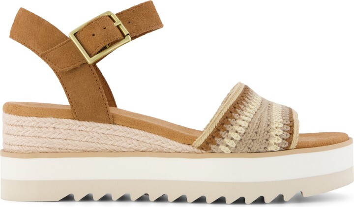 Toms Diana Wedge Sandal Almond Crochet