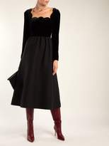 Thumbnail for your product : Valentino Scalloped Edge Wool And Silk Blend Gown - Womens - Black