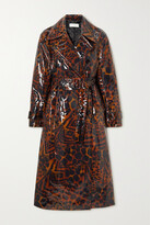 Thumbnail for your product : Dries Van Noten Double-breasted Leopard-print Coated Cotton-blend Coat - Brown