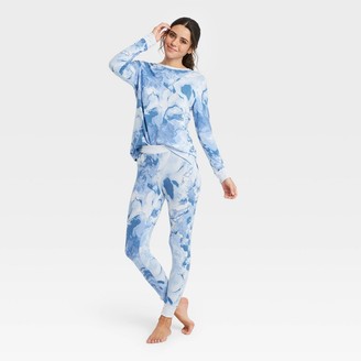 Mathea Womens Two-Piece Pajama Set Tie-Dye Printed Long Casual Set Long Sleeve Top and Pants Pajama