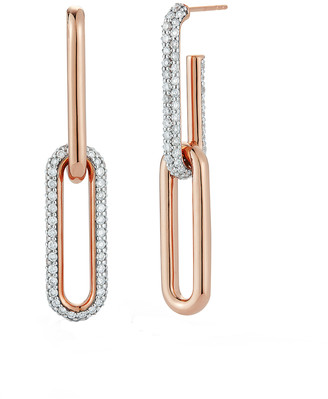 Walters Faith Saxon Mix Matched Two Drop Elongated Link Earrings - Rose Gold