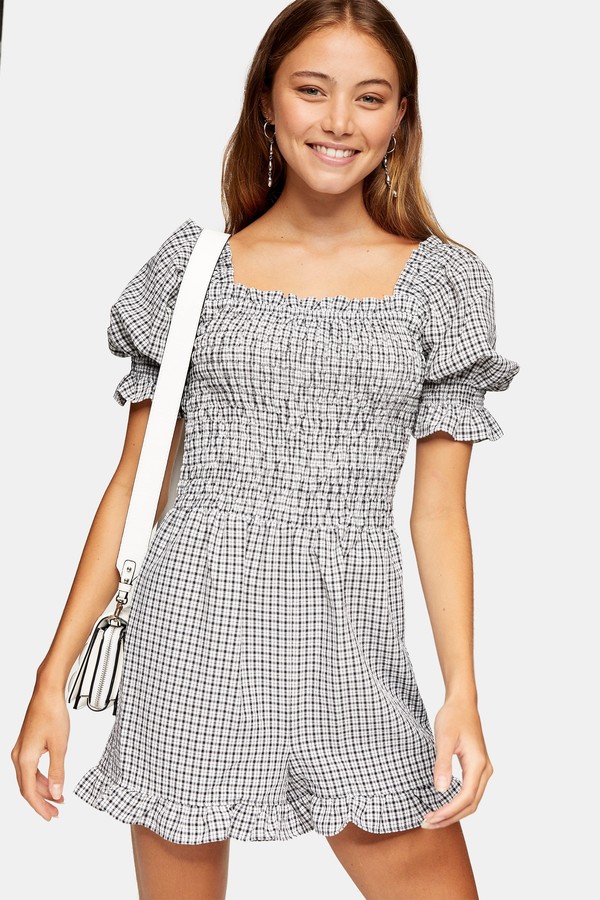 women's gingham playsuit