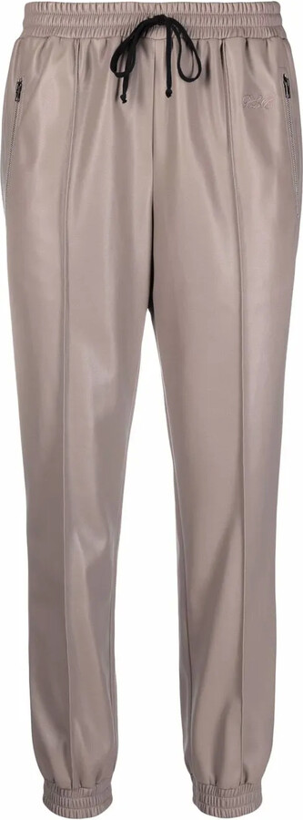 Philosophy di Lorenzo Serafini Cropped Faux Leather Track Trousers