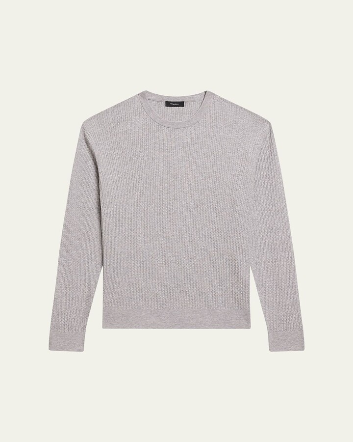 Theory Men's Riland Cable-Knit Crewneck Sweater