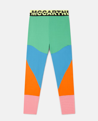 Stella McCartney Colour Block Logo Leggings, Woman, Multicolour