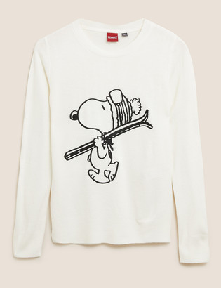 Marks and Spencer Supersoft Snoopy Crew Neck Jumper