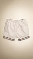 Thumbnail for your product : Burberry Check Cuff Cotton Shorts