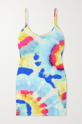 Eywasouls Malibu Juliette Tie-dyed Organic Cotton-jersey Mini Dress - Blue
