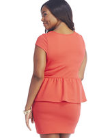 Thumbnail for your product : La Femme Textured Peplum Dress