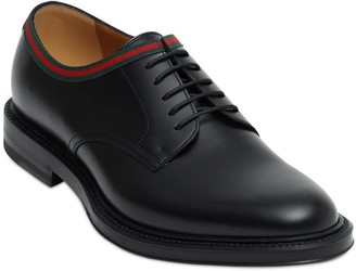 Gucci 15mm Leather Lace-Up Derby Shoes - ShopStyle