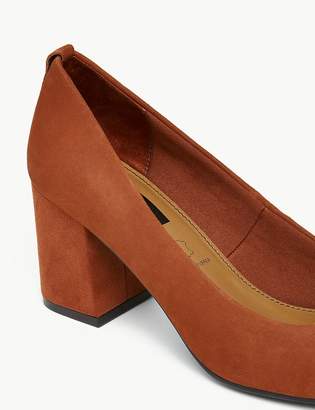 Marks and Spencer Suede Round Toe Court Shoes