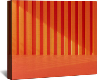 Red Barrel Studio Orange Vertical Stripes Canvas Gallery Wrap in Many Sizes