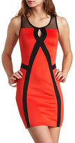 Thumbnail for your product : Charlotte Russe Mesh Cut-Out Color Block Dress