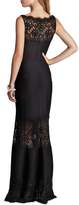 Thumbnail for your product : Tadashi Shoji Sleeveless Ribbed Stretch Gown - with Lace Illusion Neckline and Hem