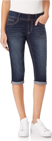 Wallflower WallFlowerLusciousCurvy17"JeanCaprisForWomenMid-RiseInstaStretchDenim-JuniorsJeans-Betsy,9