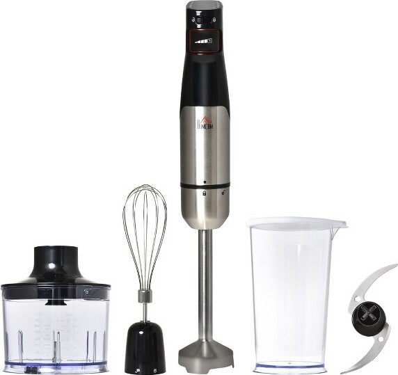 OVENTE Immersion Electric Hand Blender 300 Watt Power 2 Mix Speed with  Stainless Steel Blades, Handheld Stick Mixer Set with Egg Whisk Attachment