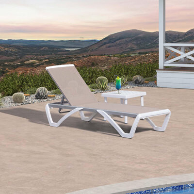 Arlmont & Co. Sendi Patio Chaise Lounge Chair Set With Side Table for Pool Sunbathing Beach Deck Outdoor Lounger