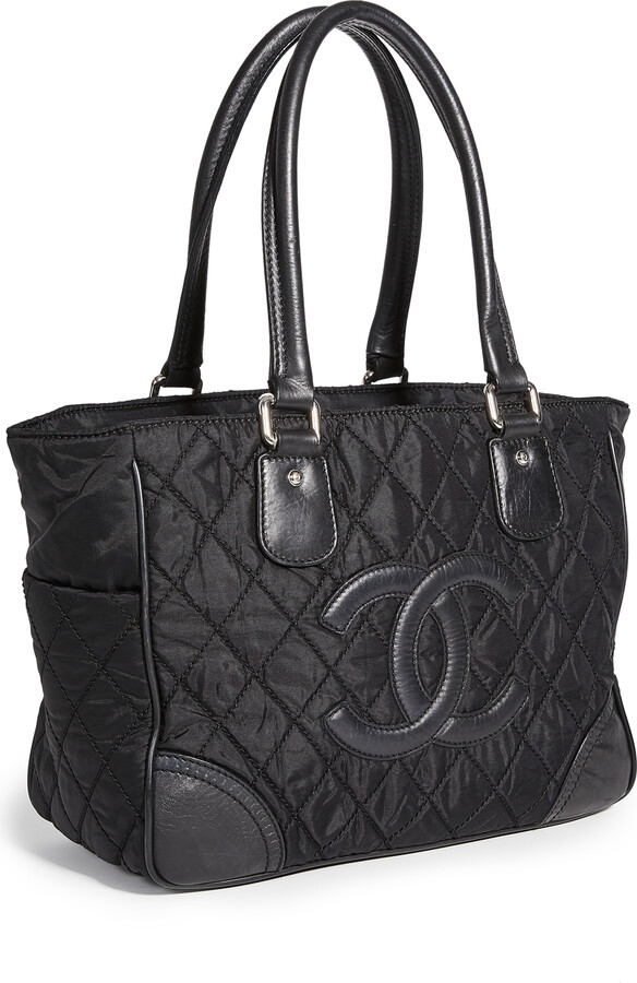Chanel Black Bubble Quilted Luxe Classic Bowler Tote Bag